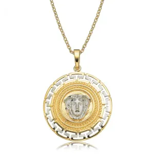 9ct Yellow Gold & White Gold Key of Life Medusa Pendant Shiels