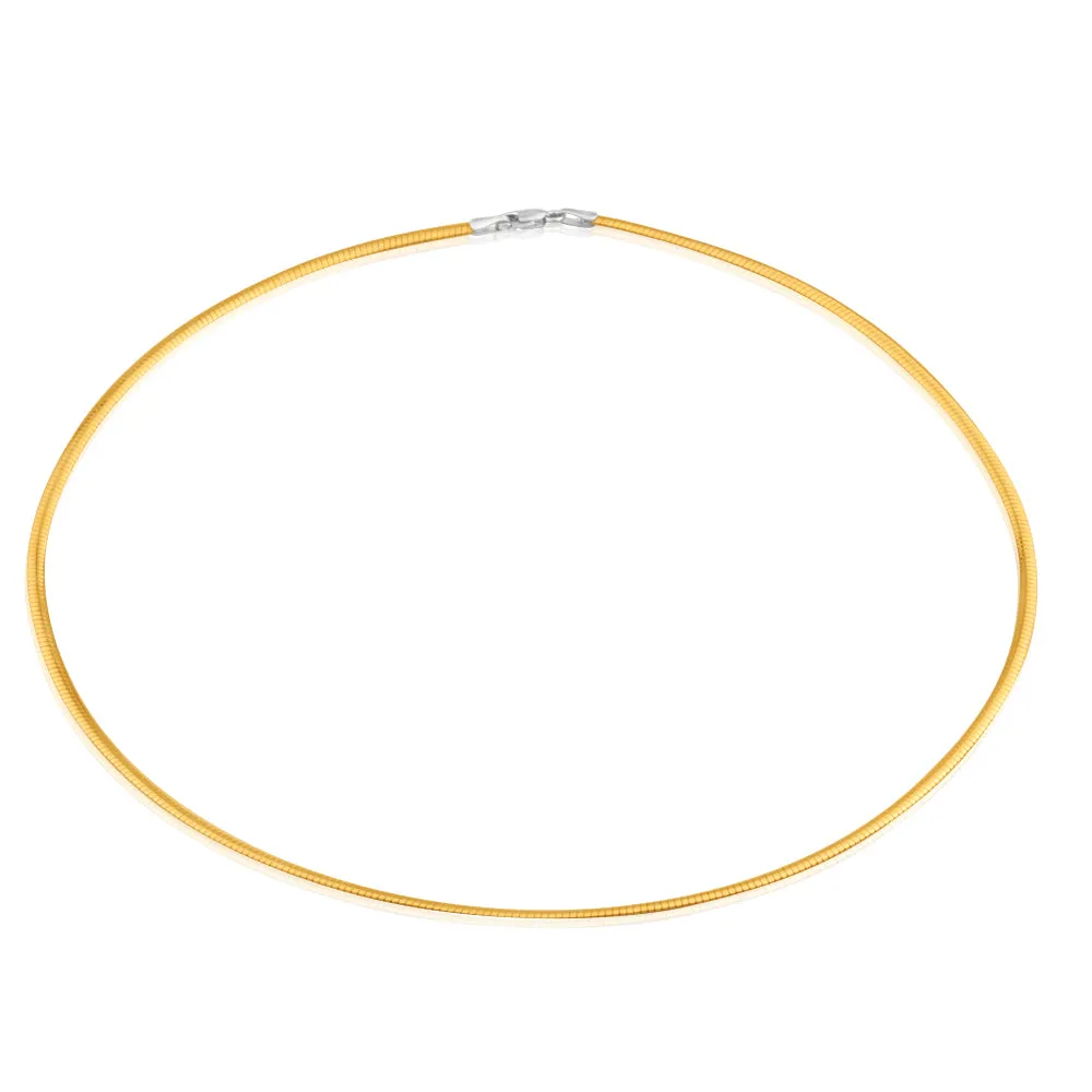 9ct Yellow Gold & White Gold Silver Filled Omega Reversible Chain Shiels
