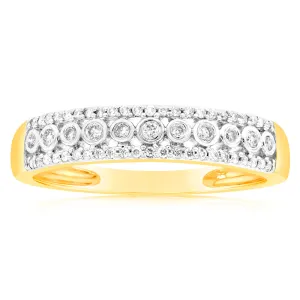 9ct Yellow Gold Bezel 1/5 Carat Diamond Dress Ring with Brilliant Diamonds Shiels