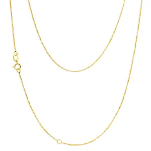 9ct Yellow Gold Box 45cm Chain with Extender Shiels