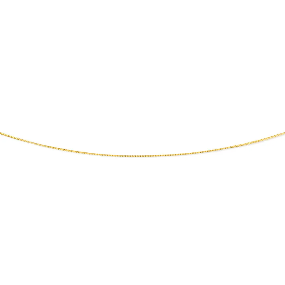 9ct Yellow Gold Box 45cm Chain with Extender Shiels
