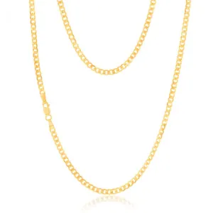 9ct Yellow Gold Concave Extra Flat 80 Gauge 3mm Curb 45cm Chain Shiels