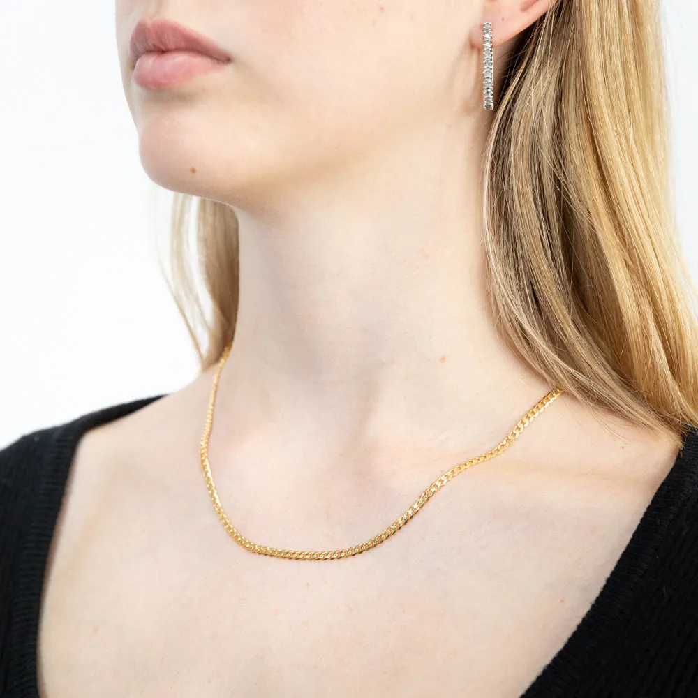9ct Yellow Gold Concave Extra Flat 80 Gauge 3mm Curb 45cm Chain Shiels