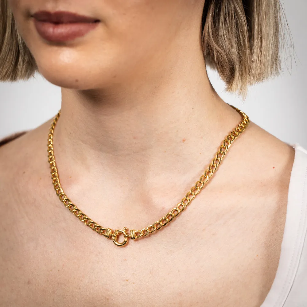 9ct Yellow Gold Copper Filled 45cm Curb Chain Boltring 150Gauge Shiels