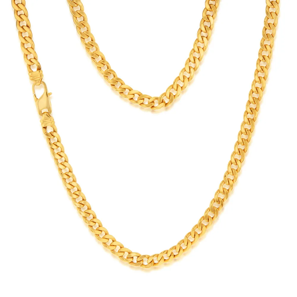 9ct Yellow gold Copper Filled Flat Curb 60cm Chain 190 Gauge Shiels