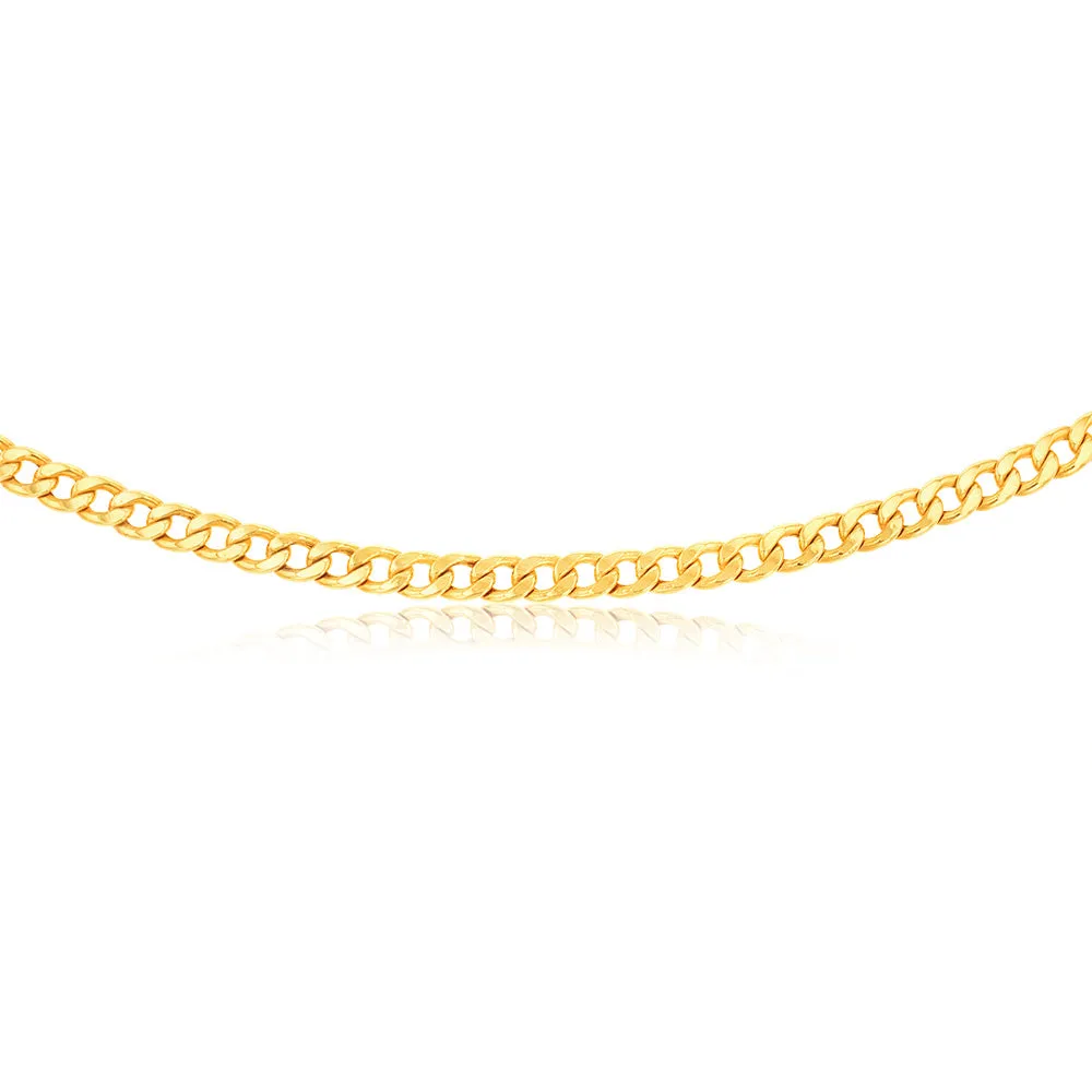 9ct Yellow gold Copper Filled Flat Curb 60cm Chain 190 Gauge Shiels