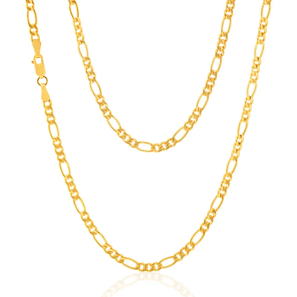 9ct Yellow Gold Copperfilled 55cm Figaro Chain Shiels