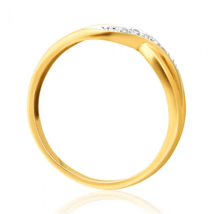 9ct Yellow Gold Crossover Diamond Ring Shiels