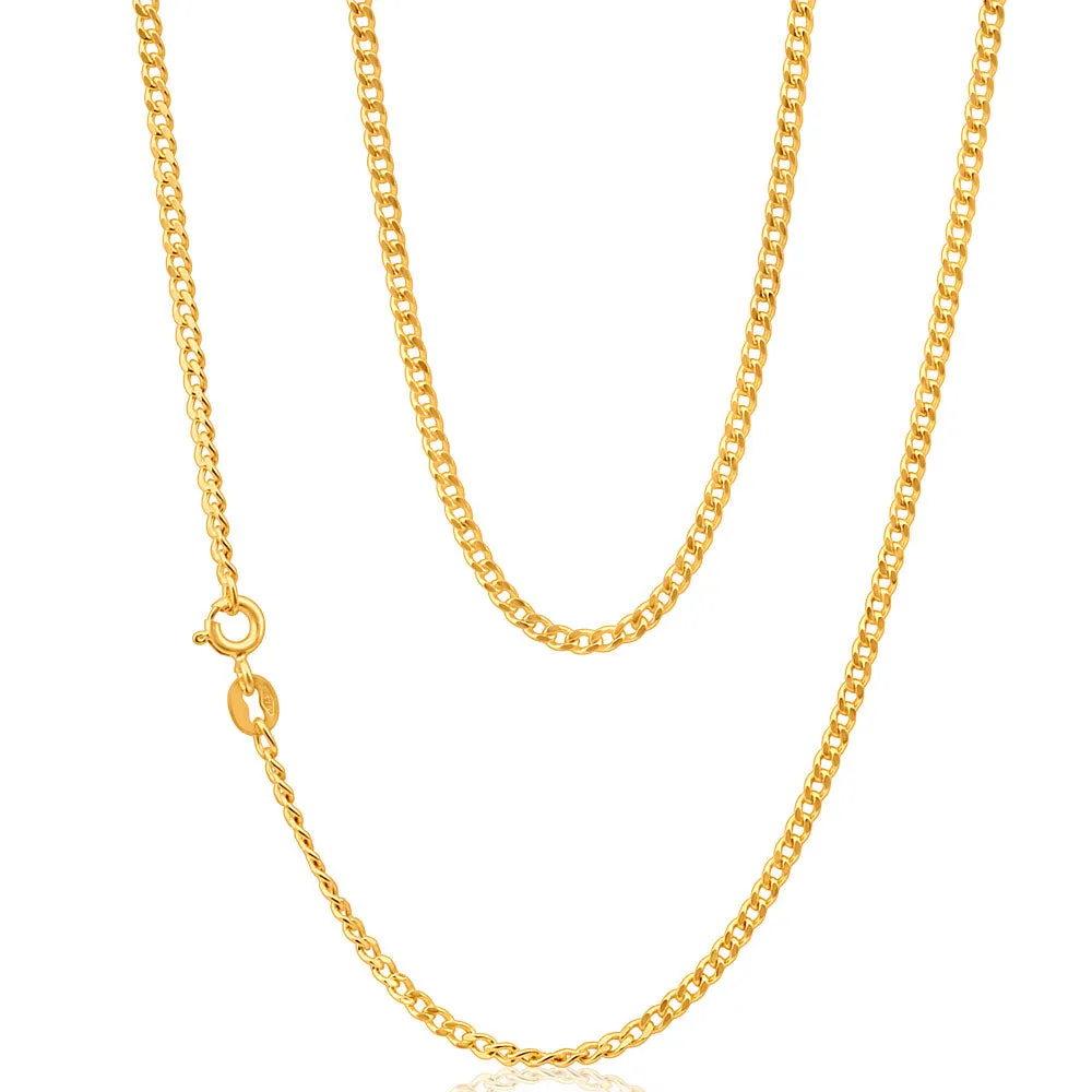 9ct Yellow Gold Curb 50cm 60 Gauge Chain Shiels