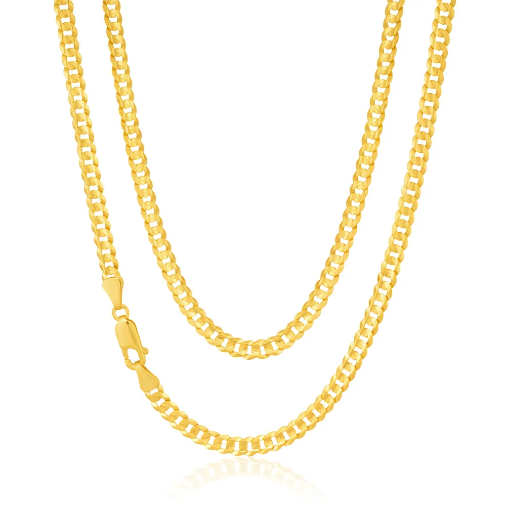 9ct Yellow Gold Curb Chain 45cm 90 Gauge Shiels