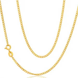 9ct Yellow Gold Curb Chain in 45cm 50 Gauge Shiels