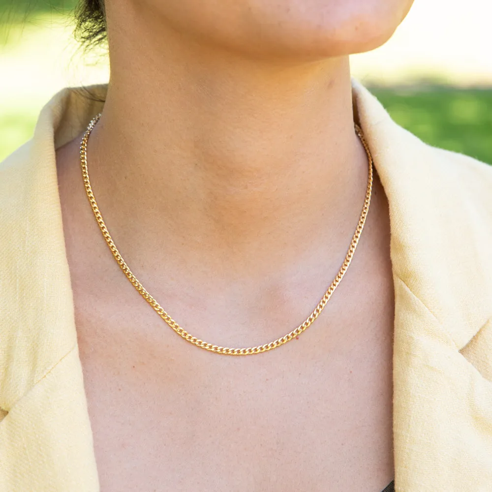 9ct Yellow Gold Curb Hollow 45cm Chain in 80 gauge Shiels