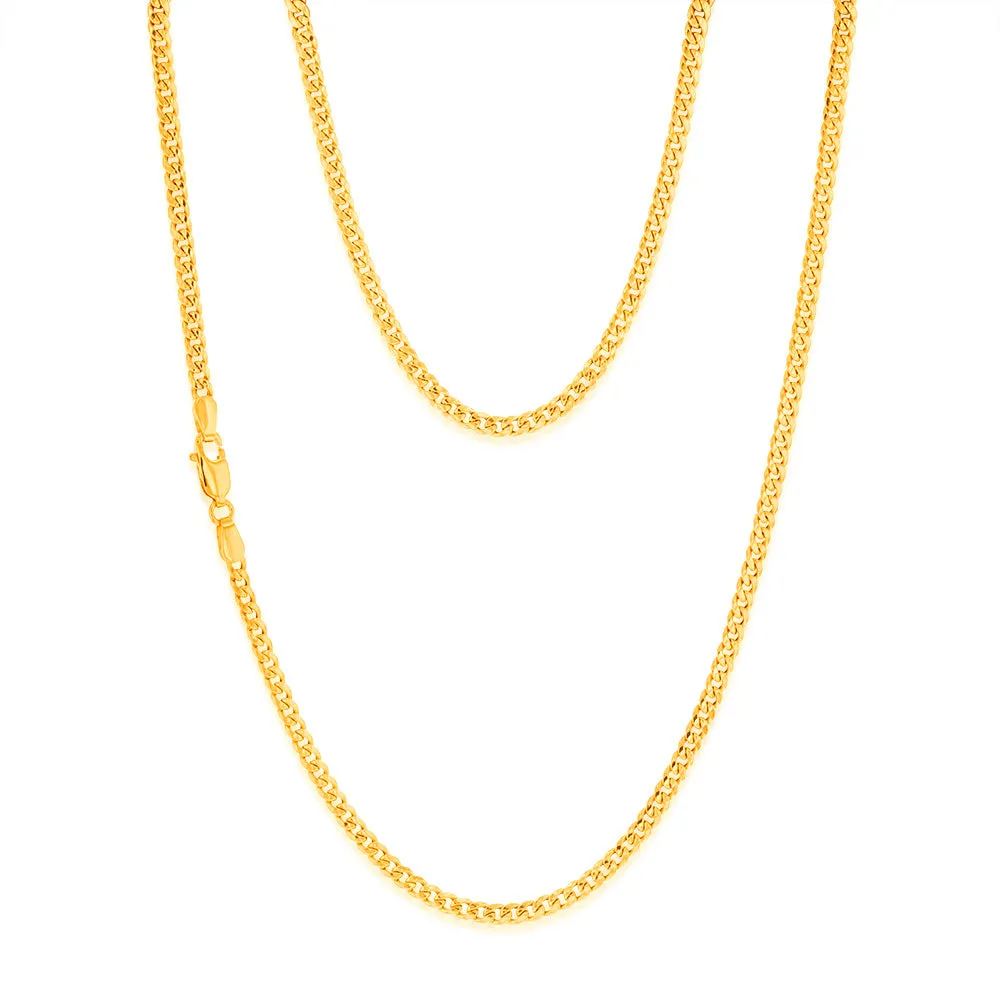 9ct Yellow Gold Curb Hollow 45cm Chain in 80 gauge Shiels