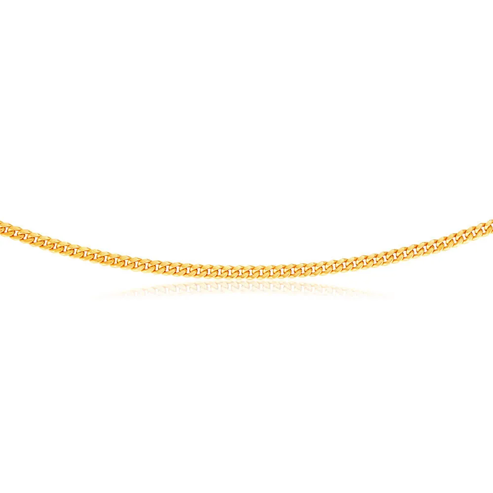 9ct Yellow Gold Curb Hollow 45cm Chain in 80 gauge Shiels
