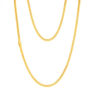 9ct Yellow Gold Curb Hollow 45cm Chain in 80 gauge Shiels