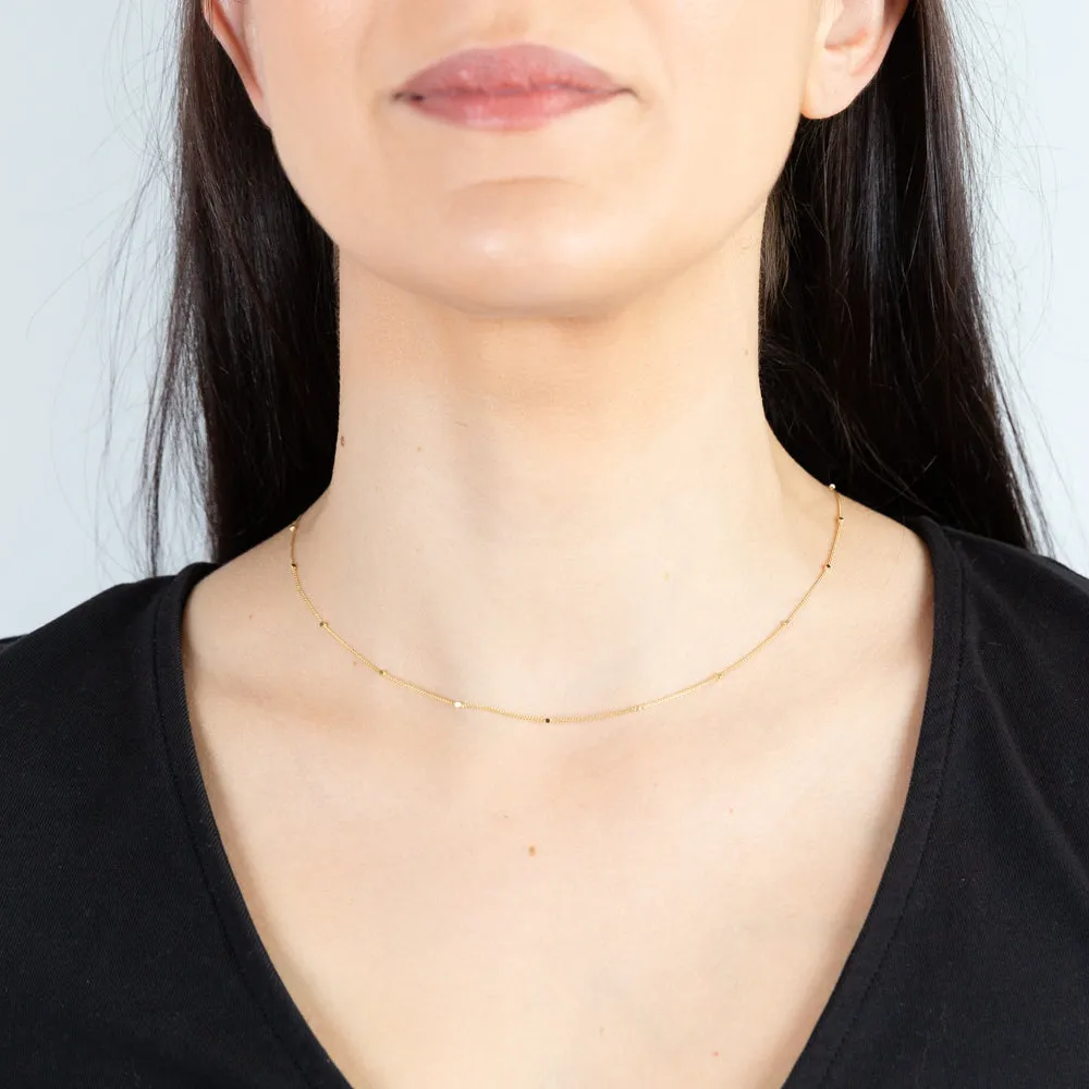 9ct Yellow Gold Curb With Diamond Cut Dices 45cm Chain Shiels