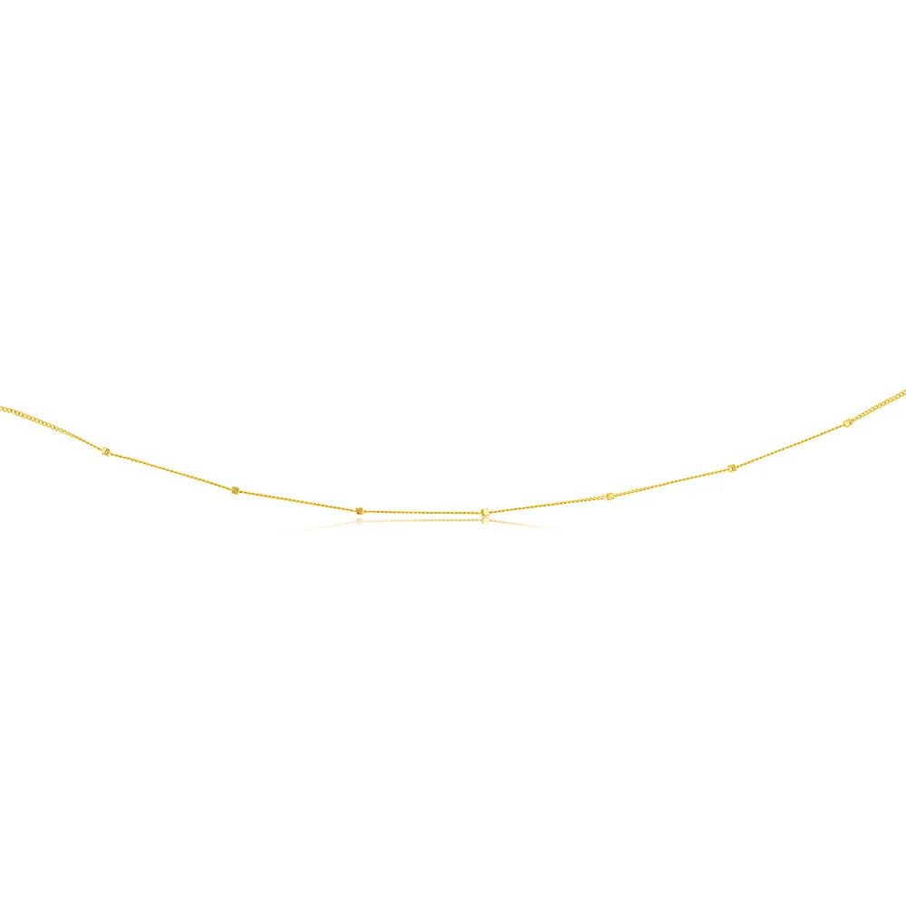 9ct Yellow Gold Curb With Diamond Cut Dices 45cm Chain Shiels