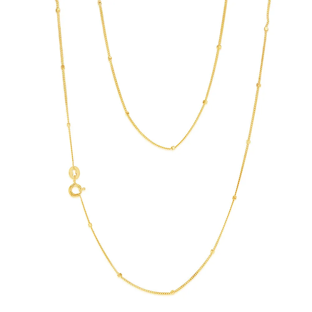 9ct Yellow Gold Curb With Diamond Cut Dices 45cm Chain Shiels