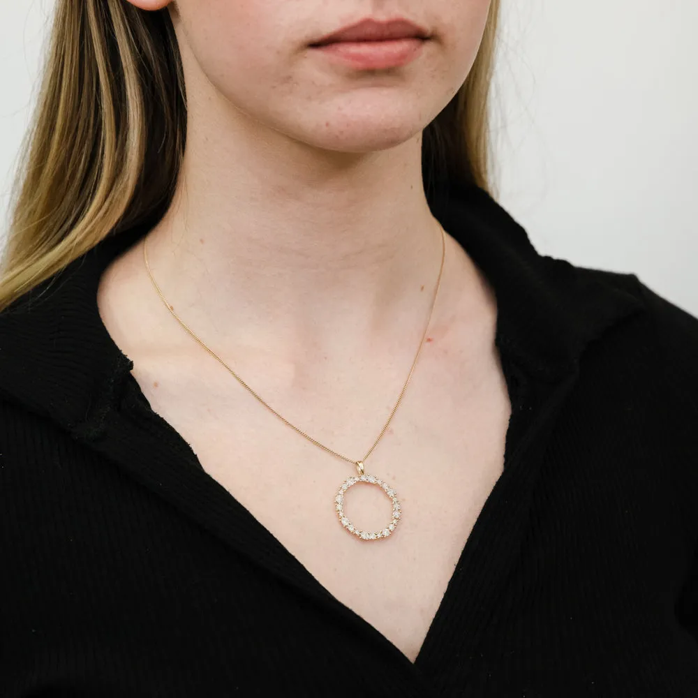 9ct Yellow Gold Diamond Cut Circle Of Life Pendant Shiels