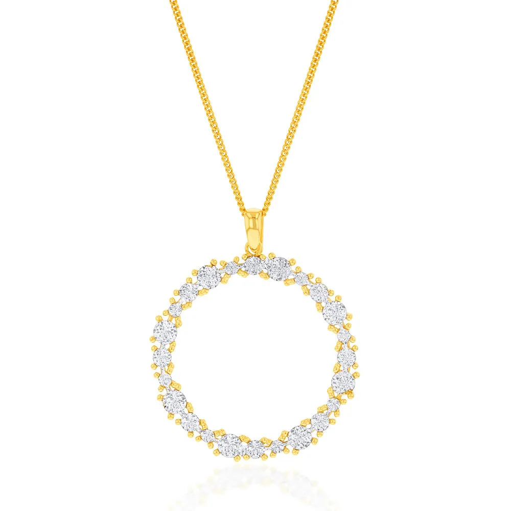 9ct Yellow Gold Diamond Cut Circle Of Life Pendant Shiels
