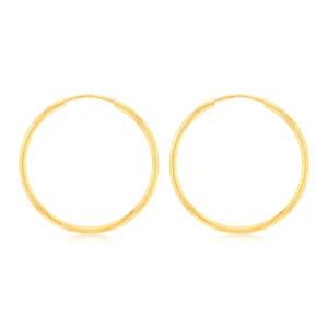 9ct Yellow Gold Diamond-Cut Hoops 25mm Shiels