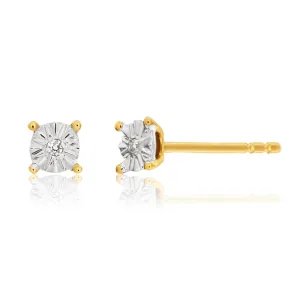 9ct Yellow Gold Diamond Earrings Shiels