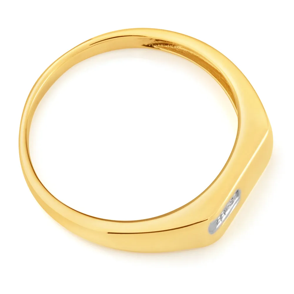 9ct Yellow Gold Diamond Gents Ring Shiels