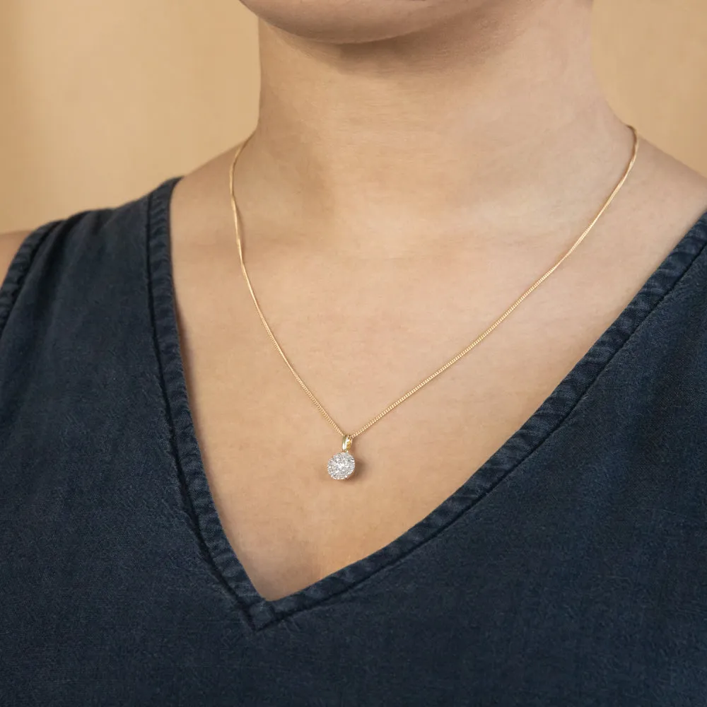 9ct Yellow Gold Diamond Pendant Set with 1/5 Carat of 20 Brilliant Diamonds Shiels