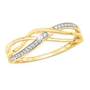 9ct Yellow Gold Diamond Plait Ring Shiels