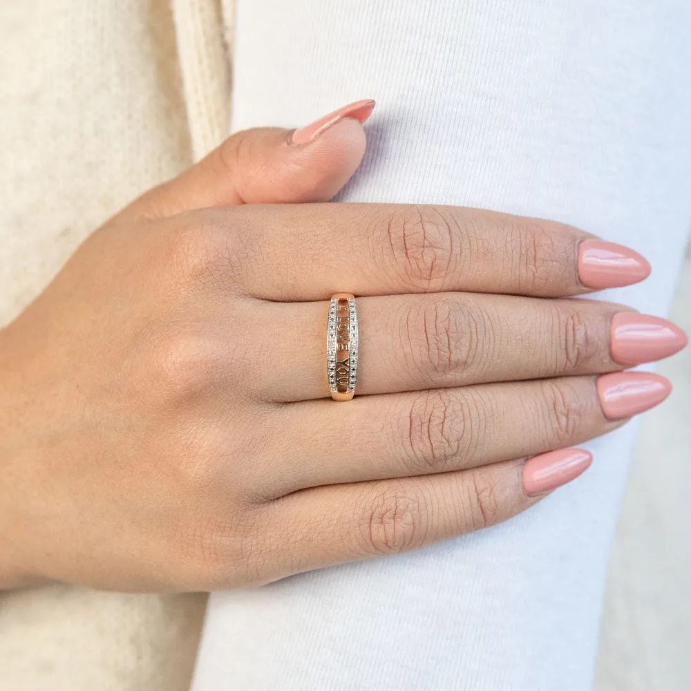 9ct Yellow Gold Diamond "I LOVE YOU" Ring Shiels