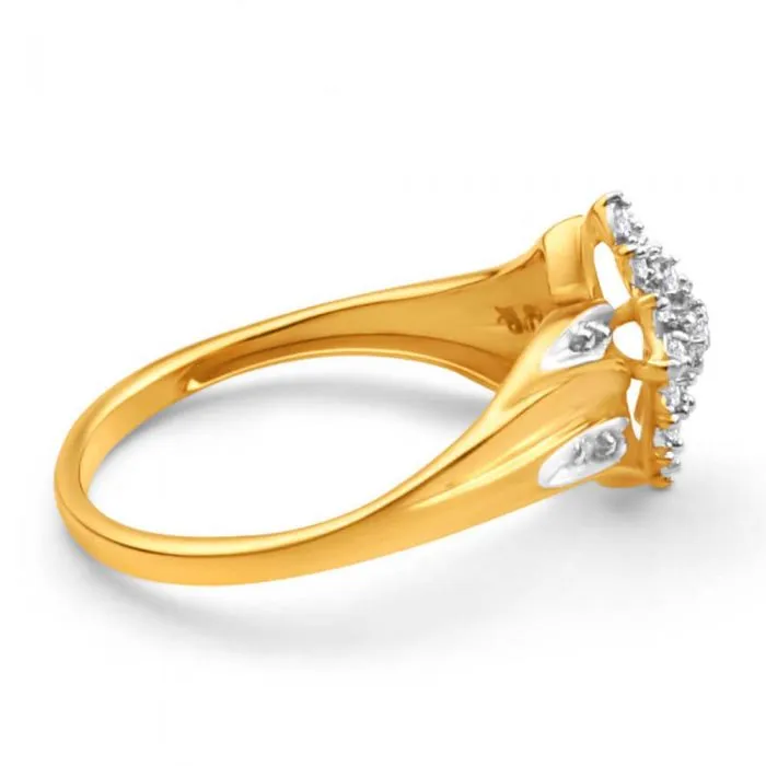 9ct Yellow Gold Diamond Ring Set With 16 Brilliant Cut Diamonds Shiels