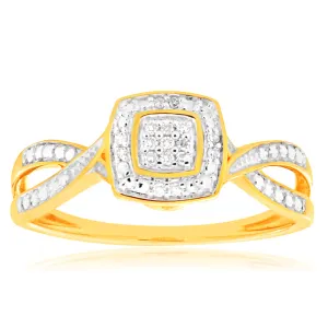 9ct Yellow Gold Diamond Ring Set with 29 Stunning Brilliant Diamonds Shiels