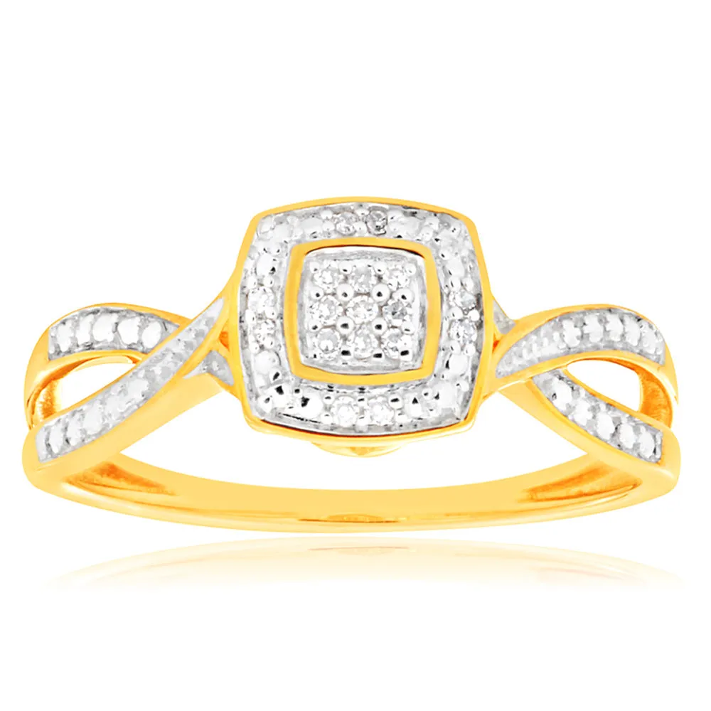 9ct Yellow Gold Diamond Ring Set with 29 Stunning Brilliant Diamonds Shiels