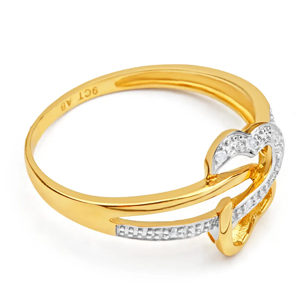 9ct Yellow Gold Diamond Ring Set With 6 Round Brilliant Diamonds Shiels