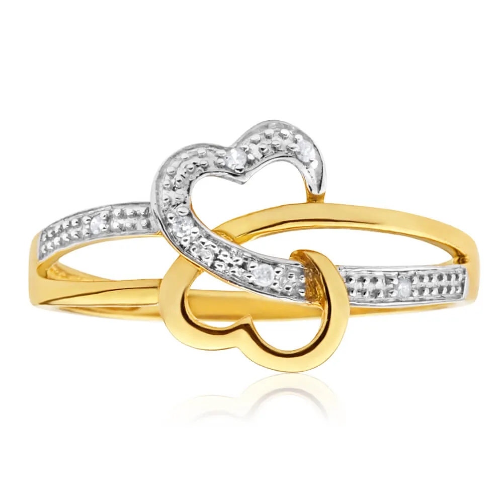 9ct Yellow Gold Diamond Ring Set With 6 Round Brilliant Diamonds Shiels