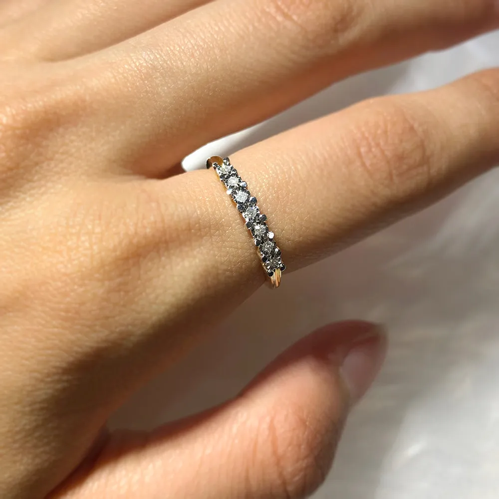 9ct Yellow Gold Diamond Ring Set With 7 Stunning Diamonds Shiels