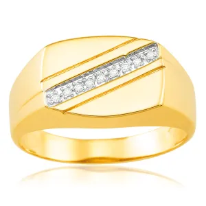 9ct Yellow Gold Diamond Ring  Set with 9 Stunning Brilliant Diamonds Shiels