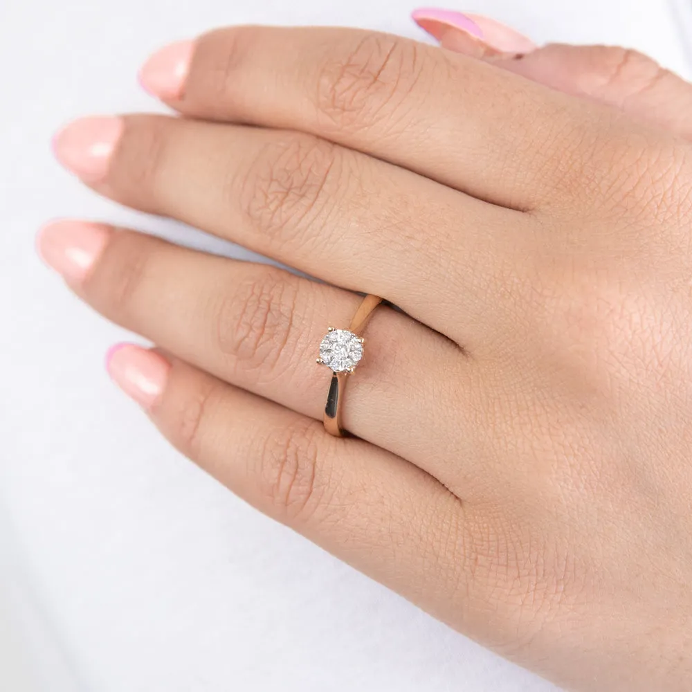 9ct Yellow Gold Diamond Ring Set with 9 Stunning Diamonds Shiels