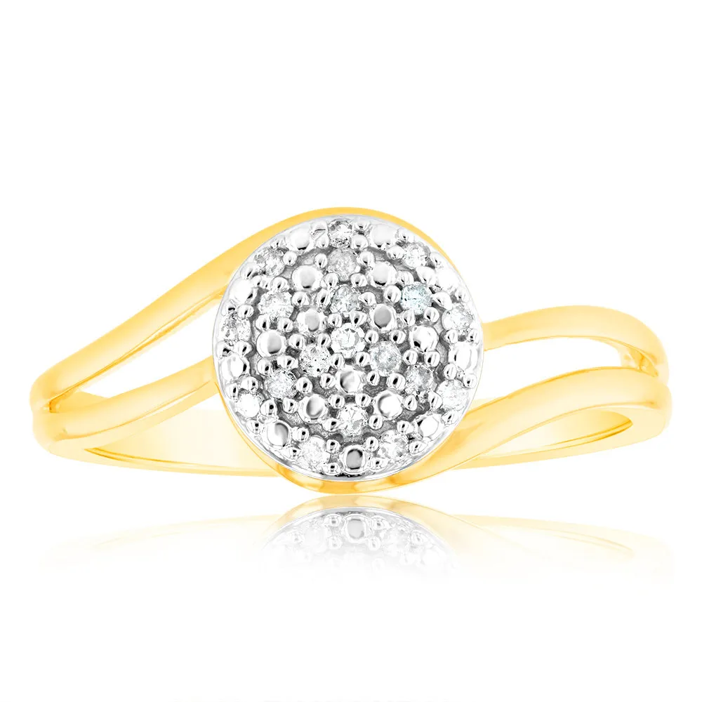 9ct Yellow Gold Diamond Ring with 19 Brilliant Cut Diamonds Shiels