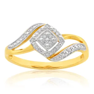 9ct Yellow Gold Diamond Ring with 20 Brilliant Cut Diamonds Shiels