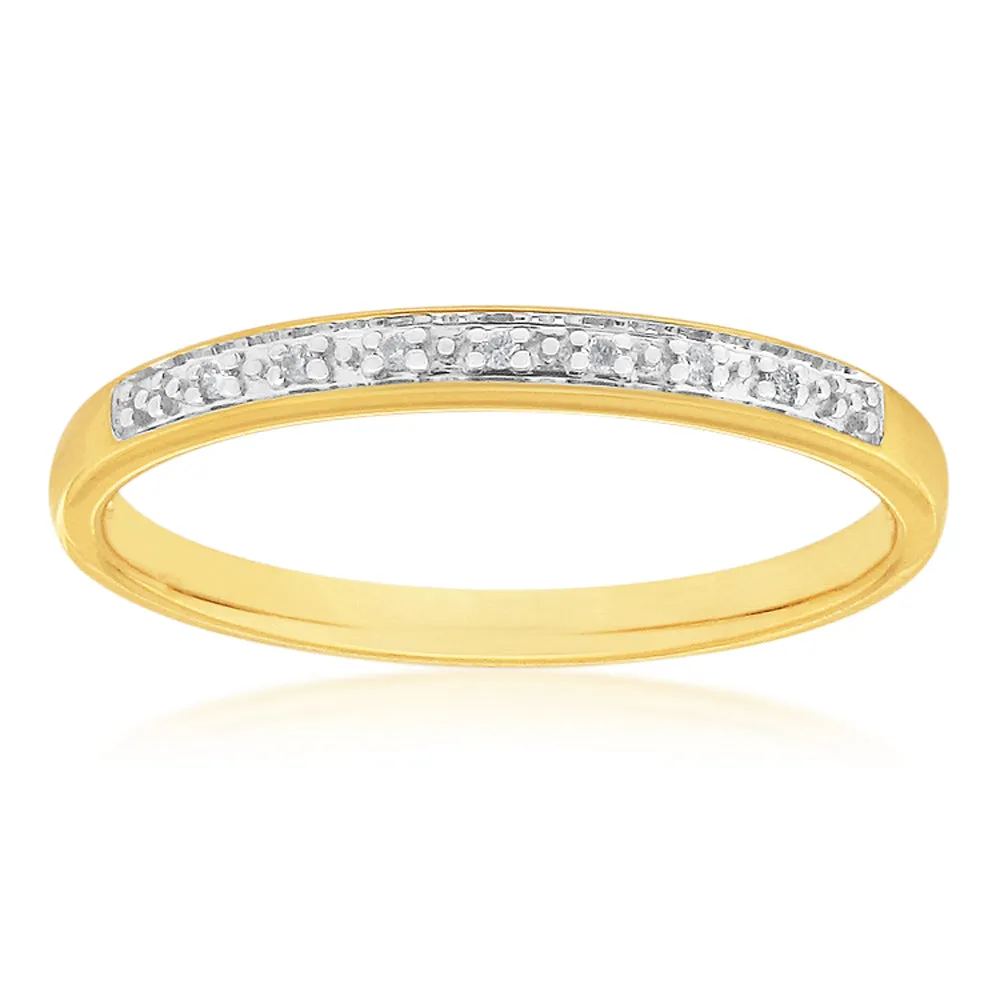 9ct Yellow Gold Diamond Ring with 7 Brilliant Cut Diamonds Shiels