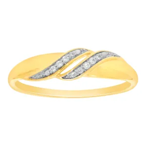 9ct Yellow Gold Diamond Ring with 8 Briliiant Diamonds Shiels