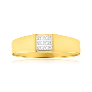 9ct Yellow Gold Diamond Ring with 9 Brilliant Cut Diamonds Shiels