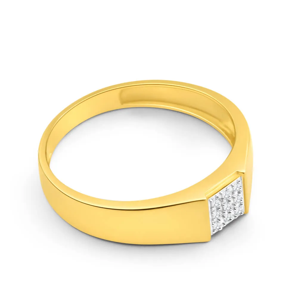 9ct Yellow Gold Diamond Ring with 9 Brilliant Cut Diamonds Shiels