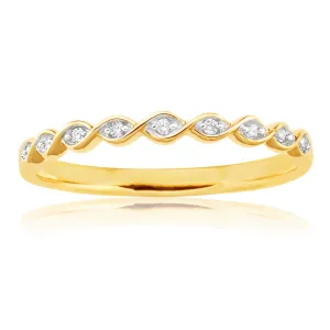 9ct Yellow Gold Diamond Ring with 9 Brilliant Diamonds Shiels