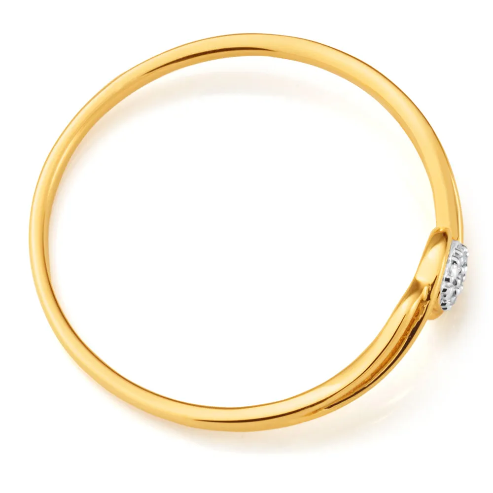 9ct Yellow Gold Diamond Swirl Ring Shiels