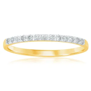 9ct Yellow Gold Eternity Ring with 13 Diamonds Shiels