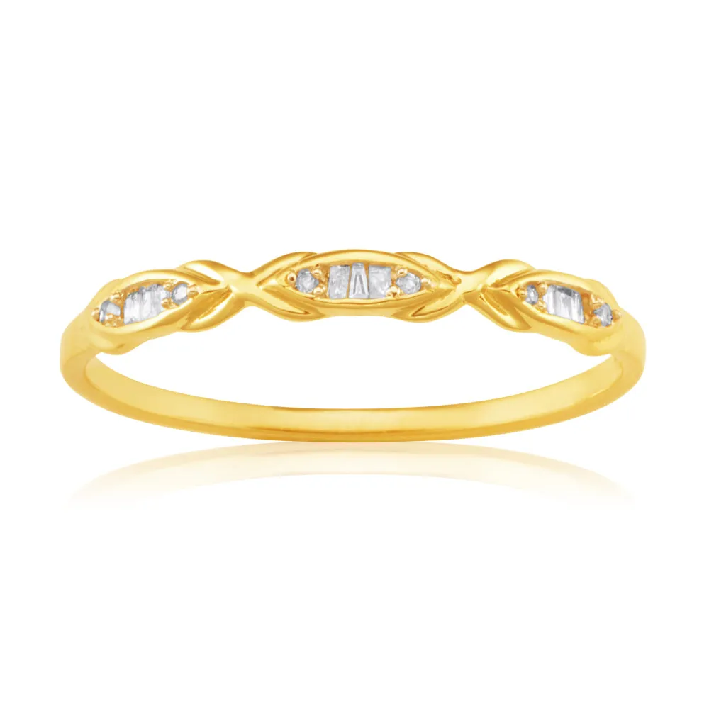 9ct Yellow Gold Eternity Ring with 15 Diamonds Shiels