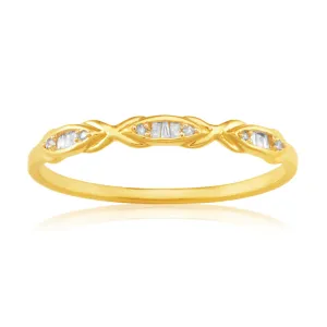 9ct Yellow Gold Eternity Ring with 15 Diamonds Shiels