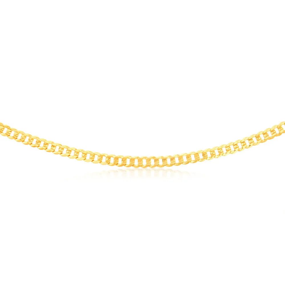 9ct Yellow Gold Extra Flat Curb 55cm Chain Shiels